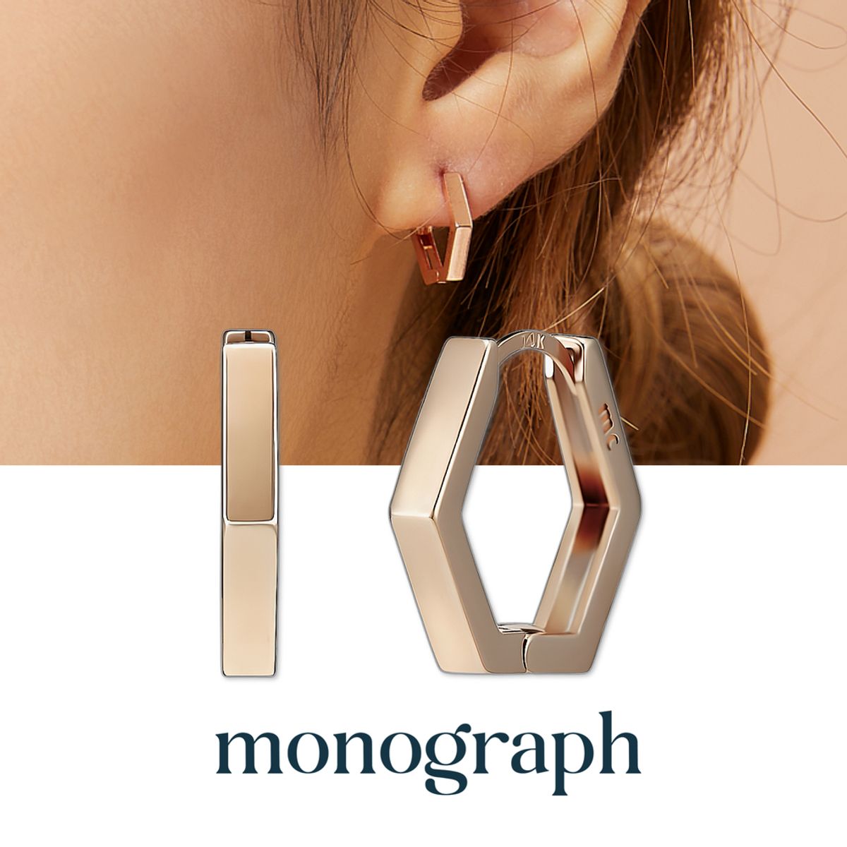모노그래프(MONOGRAPH) 제니아 귀걸이 MGER038S 14K Gold Plated