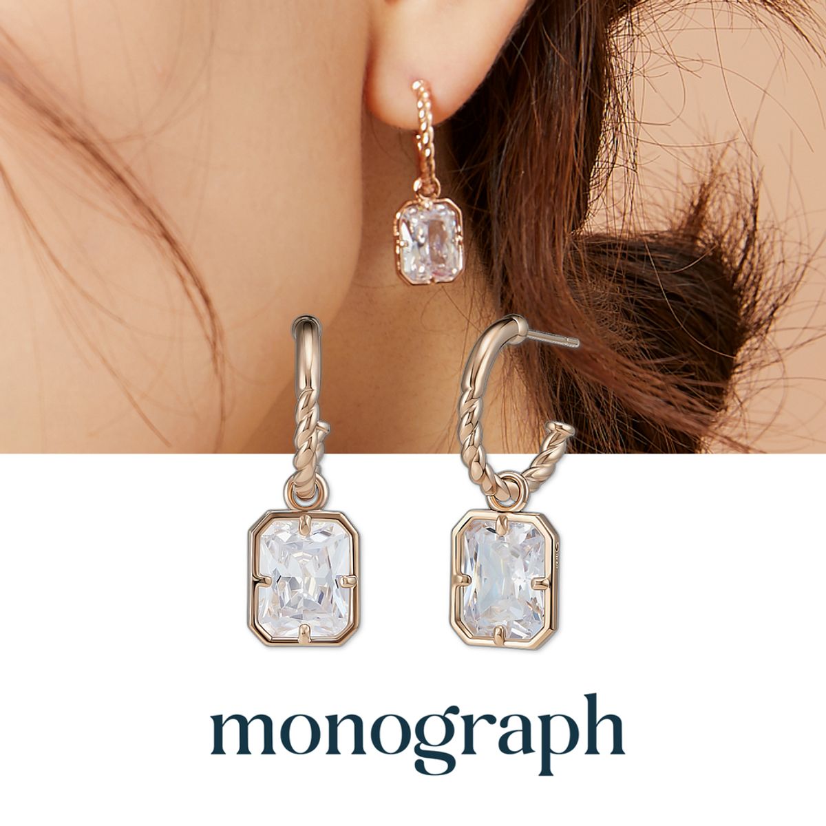 모노그래프(MONOGRAPH) 애니스톤 귀걸이 MGER040S 14K Gold Plated