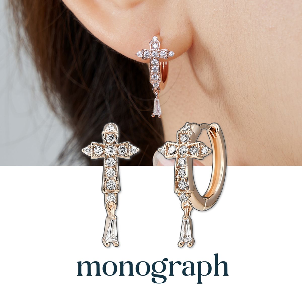 모노그래프(MONOGRAPH) 페기 귀걸이 MGER048S 14K Gold Plated