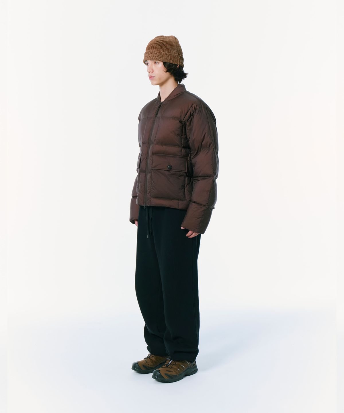 밀라코드(MILACODE) Versatile Down Jacket (Duck Down Semi Over Fit) (WINE)