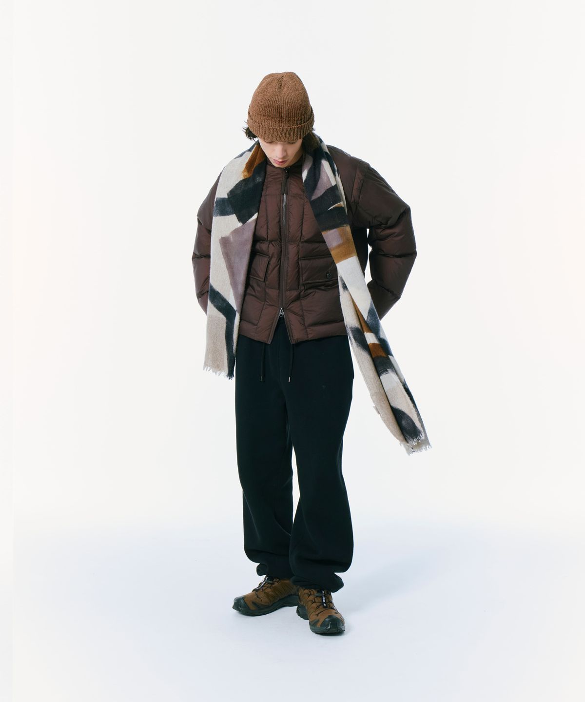 밀라코드(MILACODE) Versatile Down Jacket (Duck Down Semi Over Fit) (WINE)