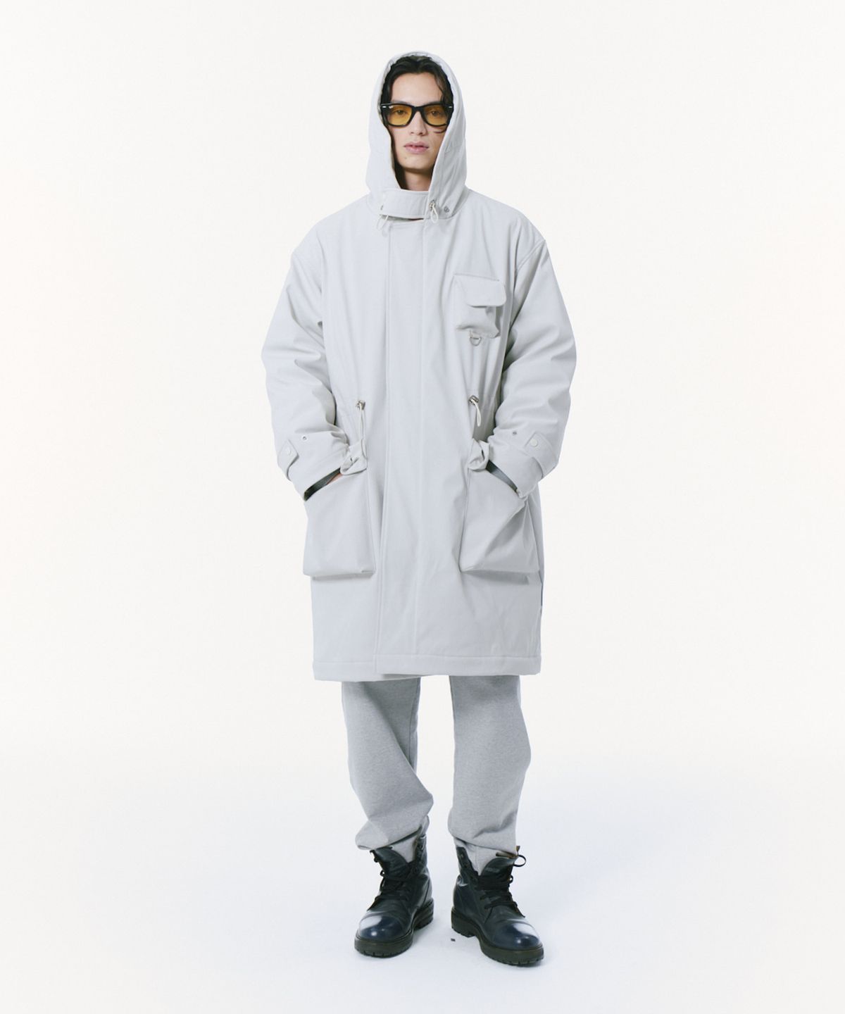 밀라코드(MILACODE) Multi Pocket Hoodie Coat (CREAM)