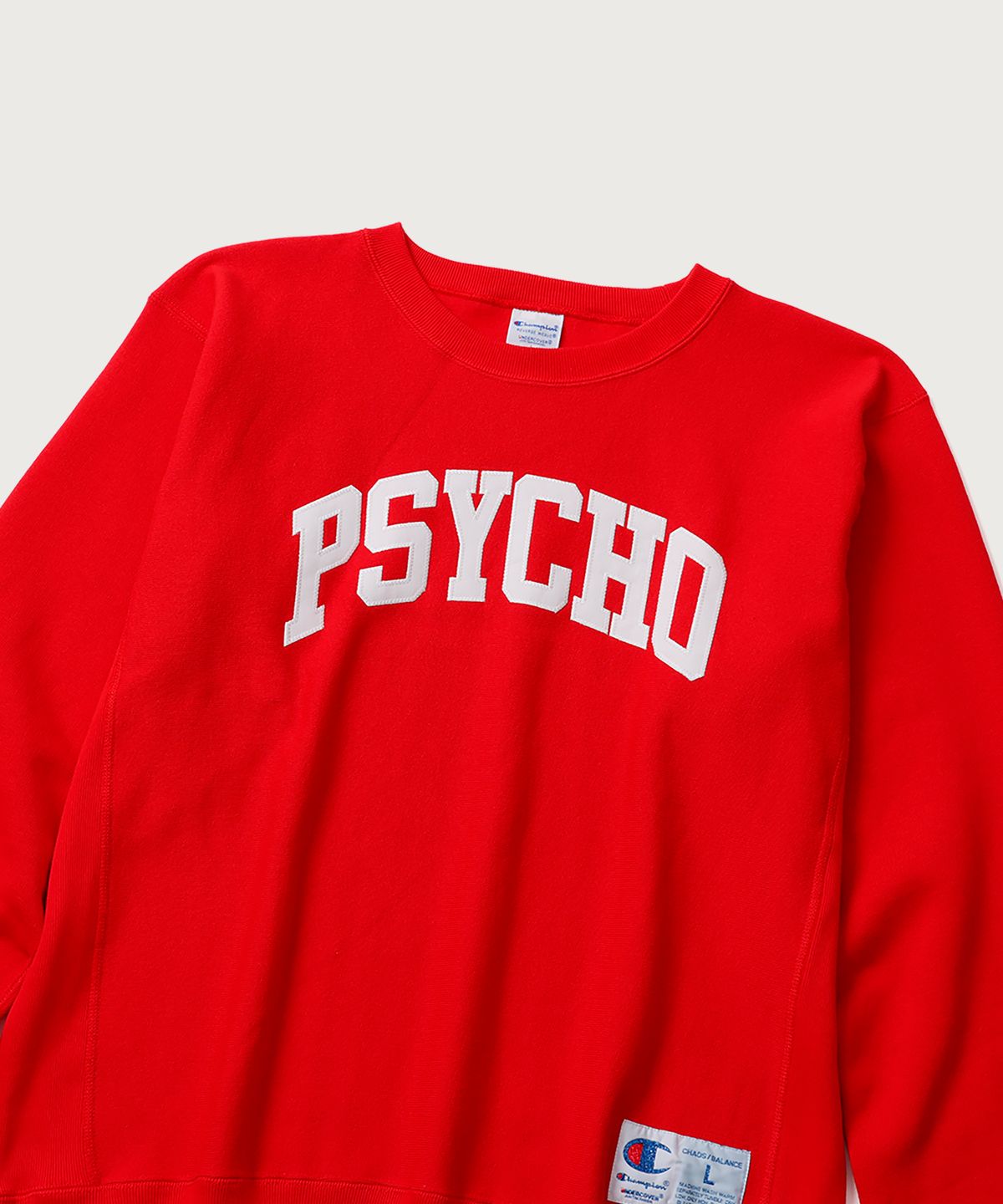 챔피온(CHAMPION) 챔피온 X 언더커버 리버스위브 PSYCHO 스웨트셔츠 Ruby Red
