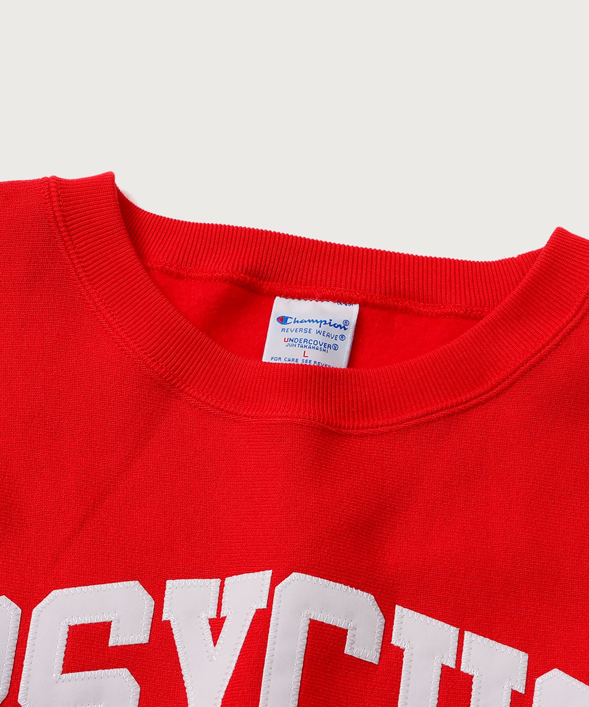 챔피온(CHAMPION) 챔피온 X 언더커버 리버스위브 PSYCHO 스웨트셔츠 Ruby Red