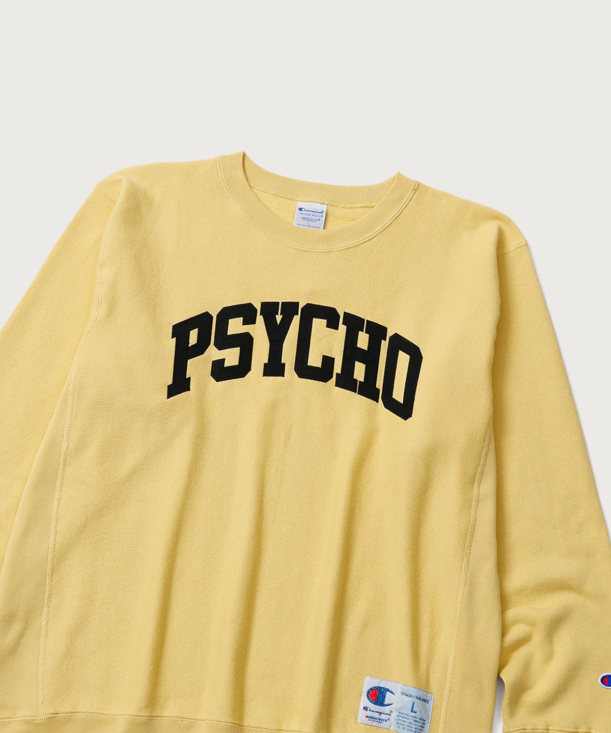챔피온(CHAMPION) 챔피온 X 언더커버 리버스위브 PSYCHO 스웨트셔츠 Cream Yellow