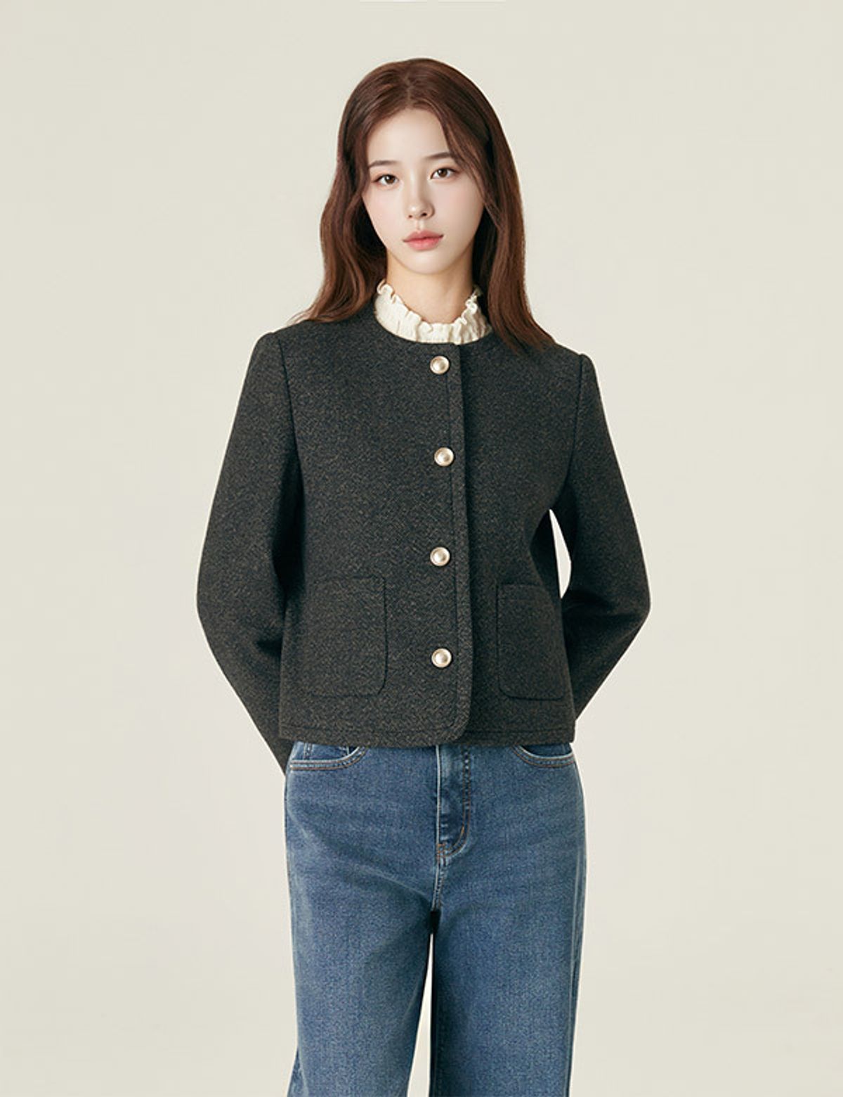 로엠(ROEM) 올데이자켓 칼라리스 울 자켓_RMJKF4VR51