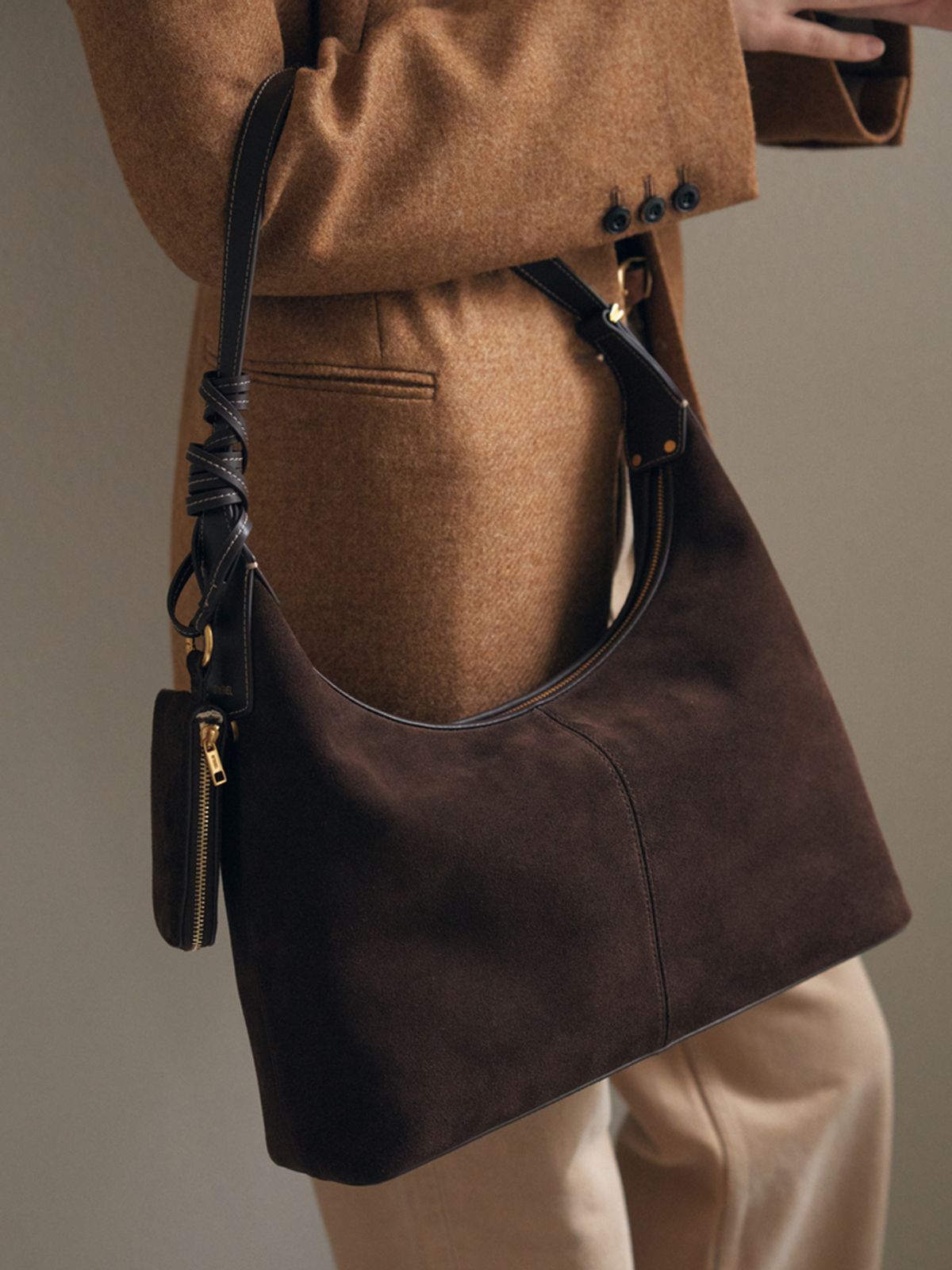 드메리엘(DEMERIEL) Veneta Hobo Bag Medium Choco Brown