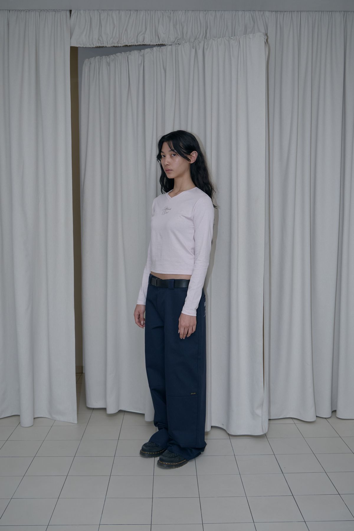 어텐즈(ATTENDS) Attends girls chino pants (Navy)