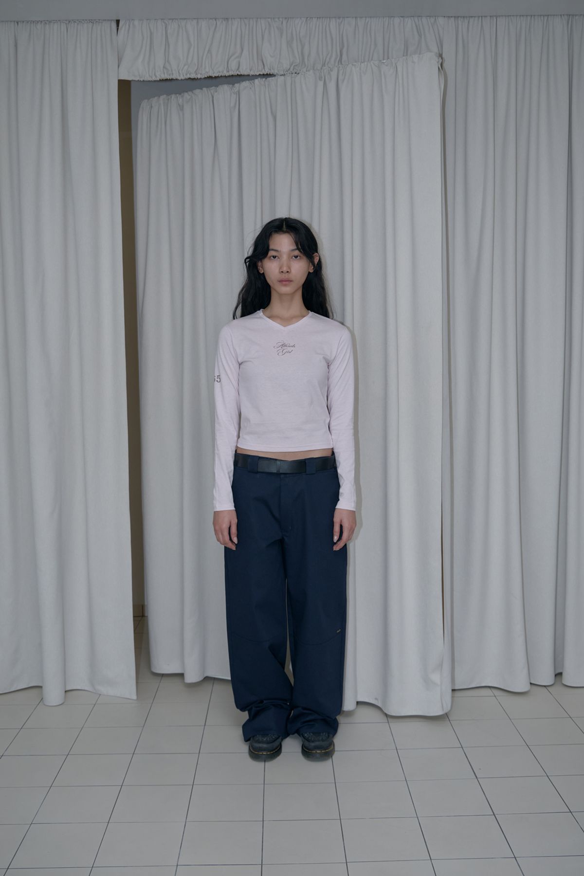어텐즈(ATTENDS) Attends girls chino pants (Navy)