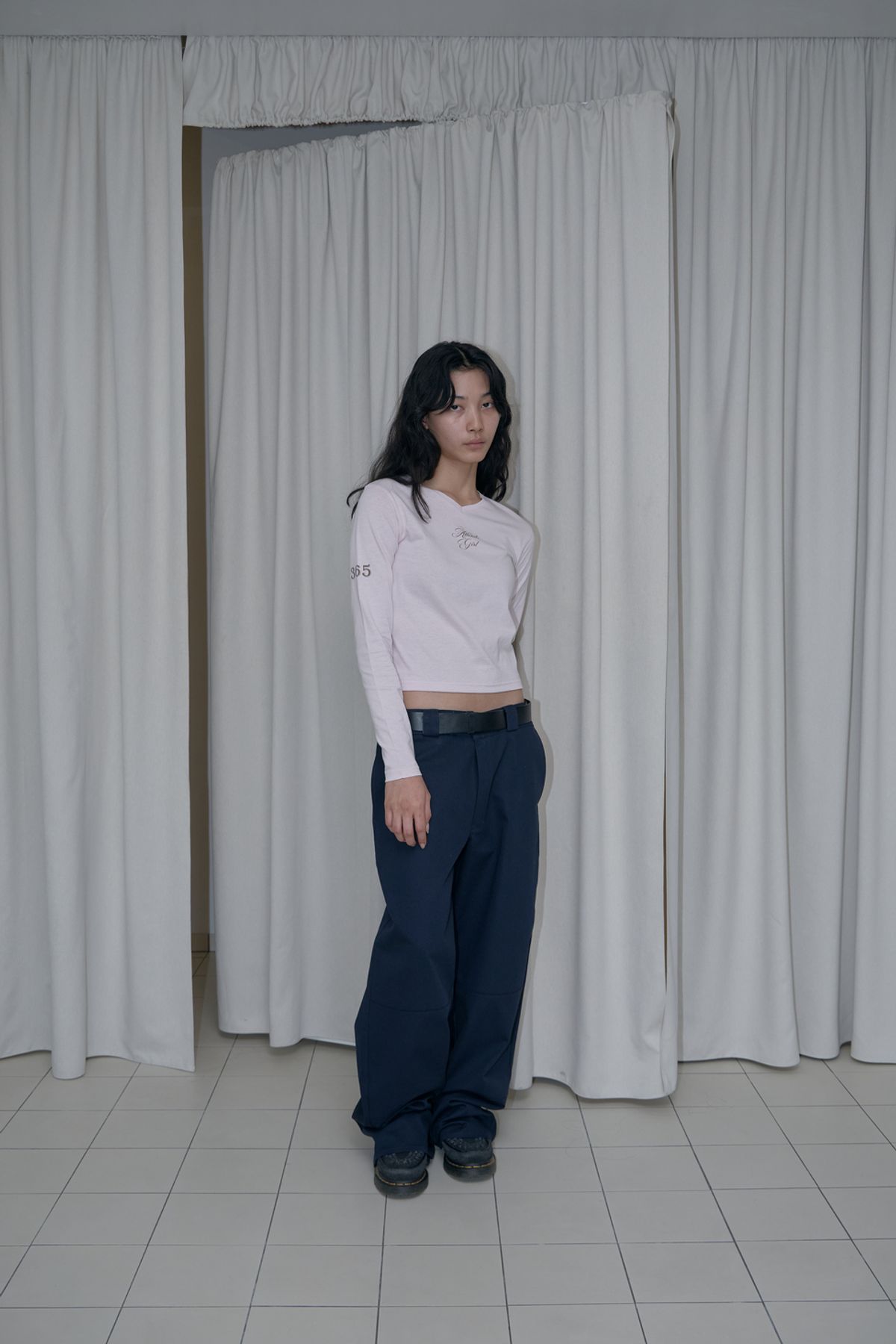 어텐즈(ATTENDS) Attends girls chino pants (Navy)