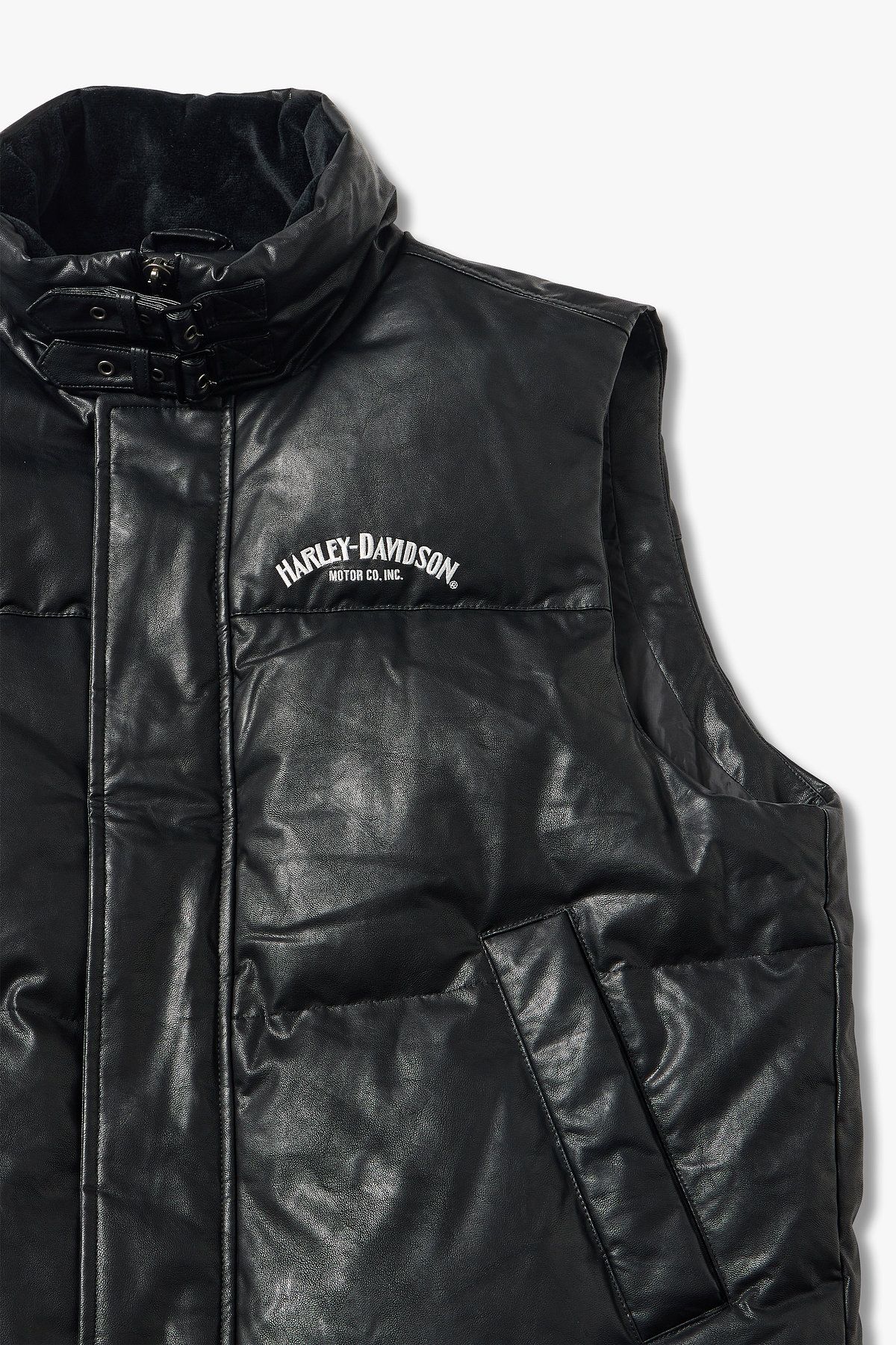 할리데이비슨 컬렉션스®(HARLEY-DAVIDSON COLLECTIONS®) 신세틱레더 다운베스트 _블랙 HH16104002