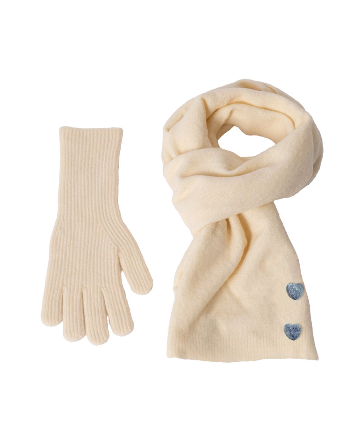 로긴 앤 로지(ROGIN N ROSIE) Heart Button Muffler Gloves Set Ivory