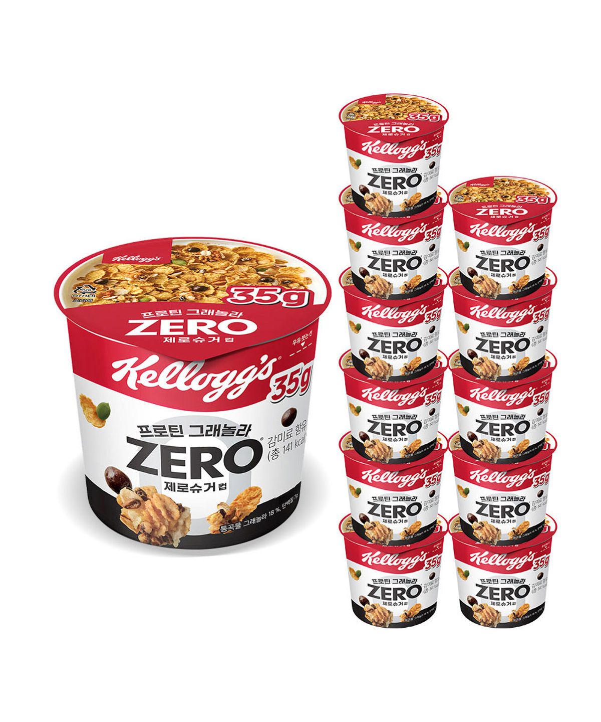 켈로그(KELLOGG) 켈로그 프로틴 그래놀라 제로슈거 컵시리얼 35g 12개