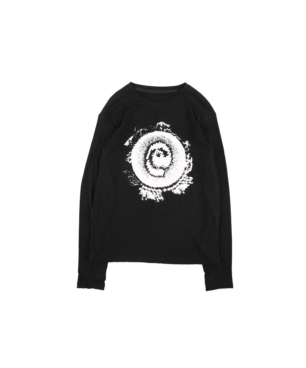 더왈드(THEWARLD) LIZARD AAS RIBBED LONGSLEEVE BLACK