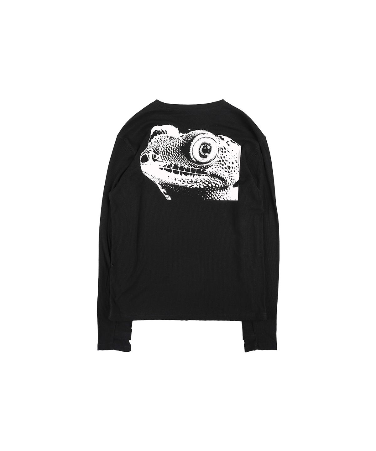 더왈드(THEWARLD) LIZARD AAS RIBBED LONGSLEEVE BLACK