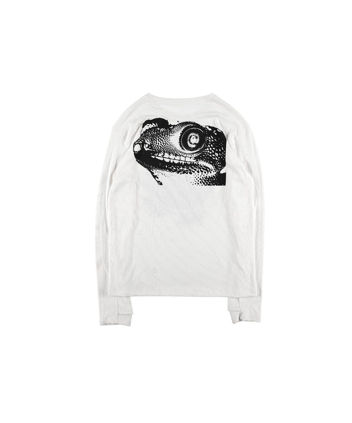 더왈드(THEWARLD) LIZARD AAS RIBBED LONGSLEEVE WHITE