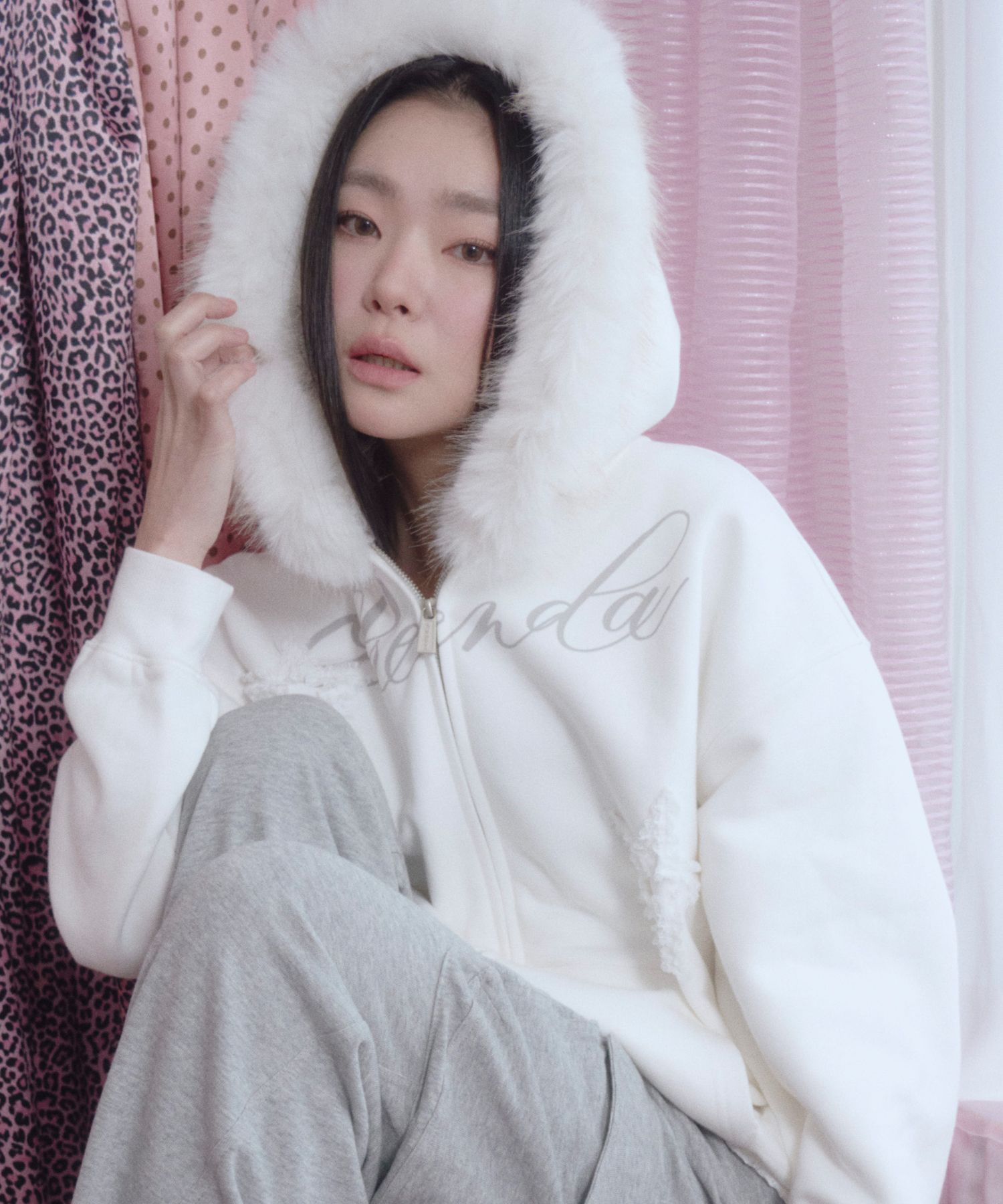 MUSINSA公式 | PRENDA TWO STAR HOOD ZIP-UP WHITE