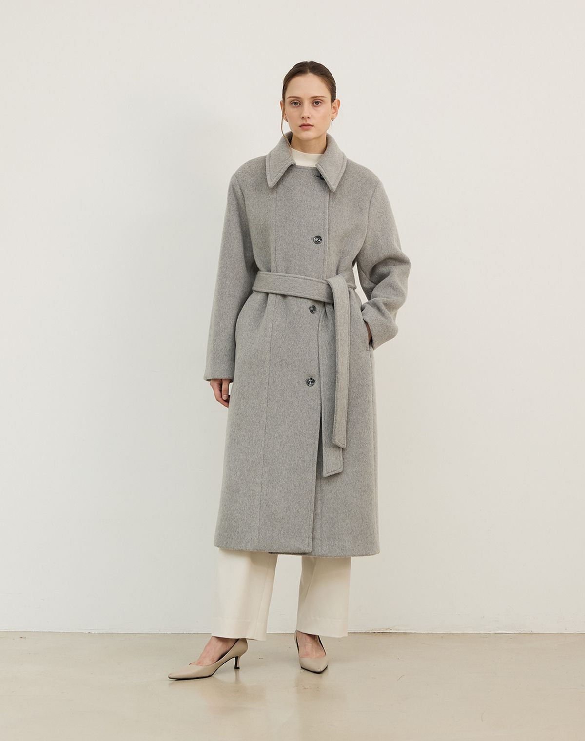 지에마르(GIEMAR) OVERFIT WOOL LONG COAT LIGHT GRAY 오버핏 울 롱 코트 라이트 그레이