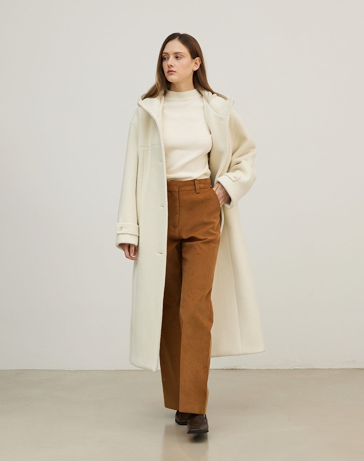 지에마르(GIEMAR) HOOD WOOL LONG COAT 후드 울 롱 코트