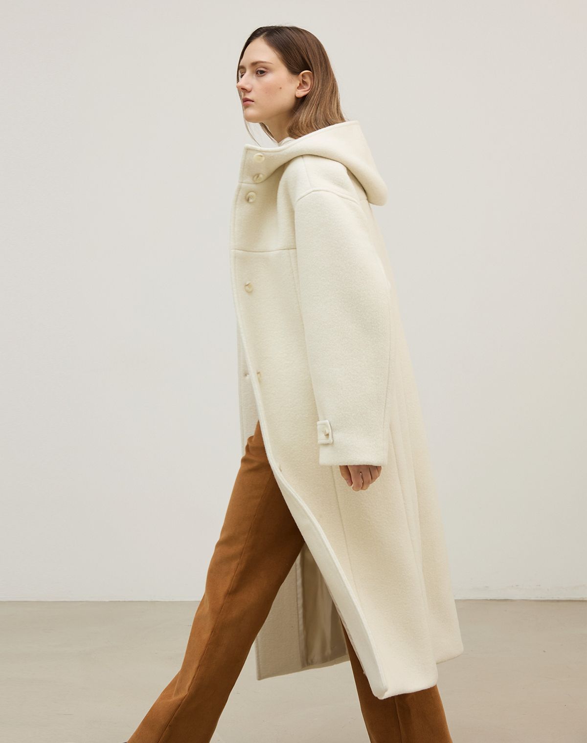 지에마르(GIEMAR) HOOD WOOL LONG COAT 후드 울 롱 코트