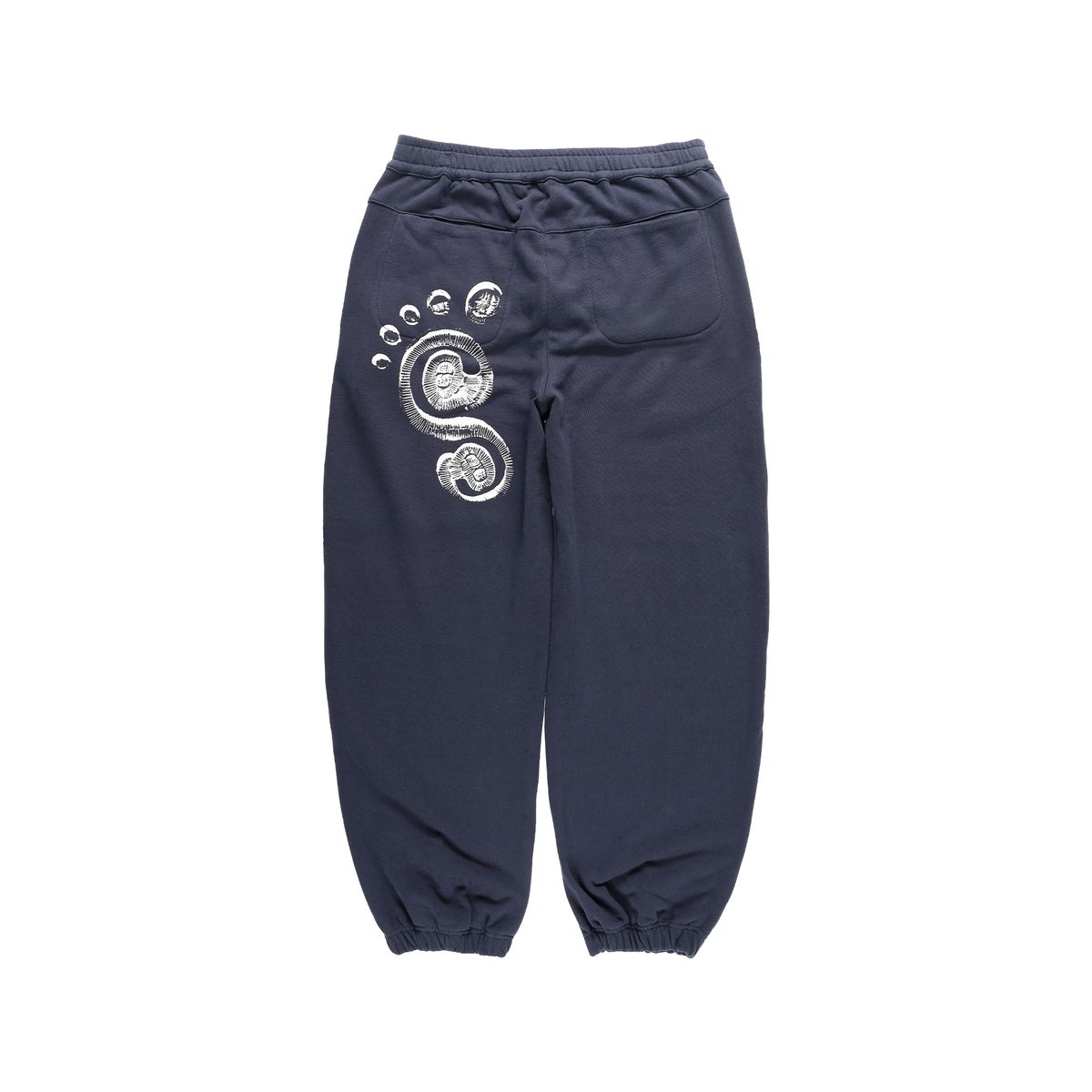 더왈드(THEWARLD) FOOT PRINT LOGO SWEAT PANTS NAVY