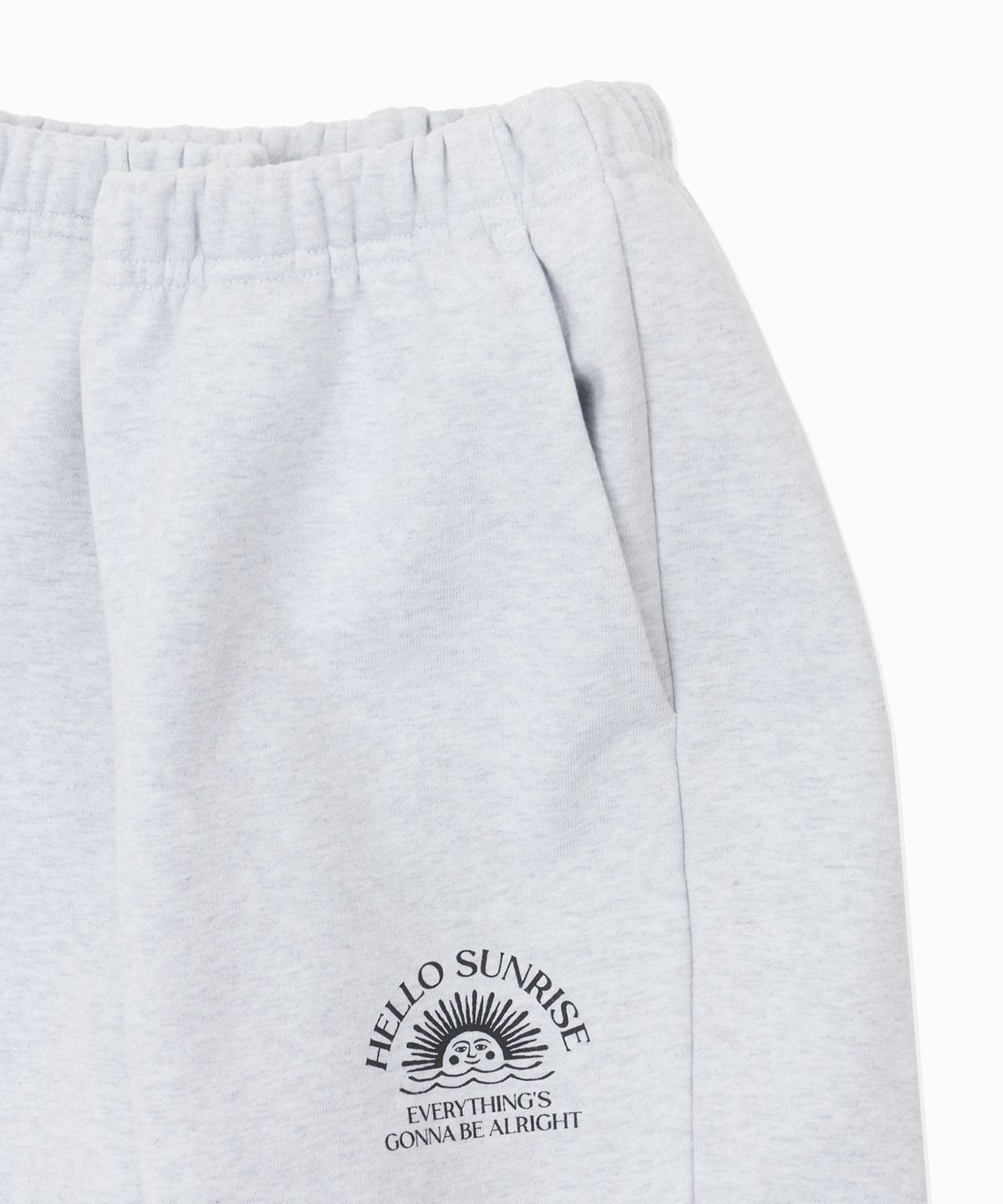 헬로 선라이즈(HELLO SUNRISE) HS Logo Wide Sweatpants_L.Gray