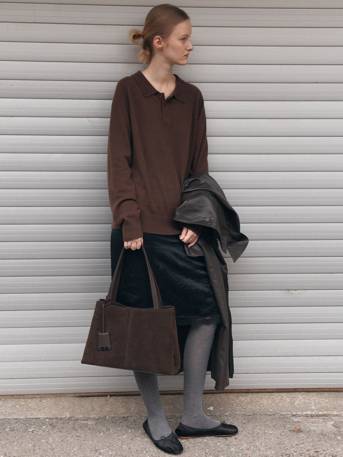 드메리엘(DEMERIEL) Serena Shopper Bag Choco Brown