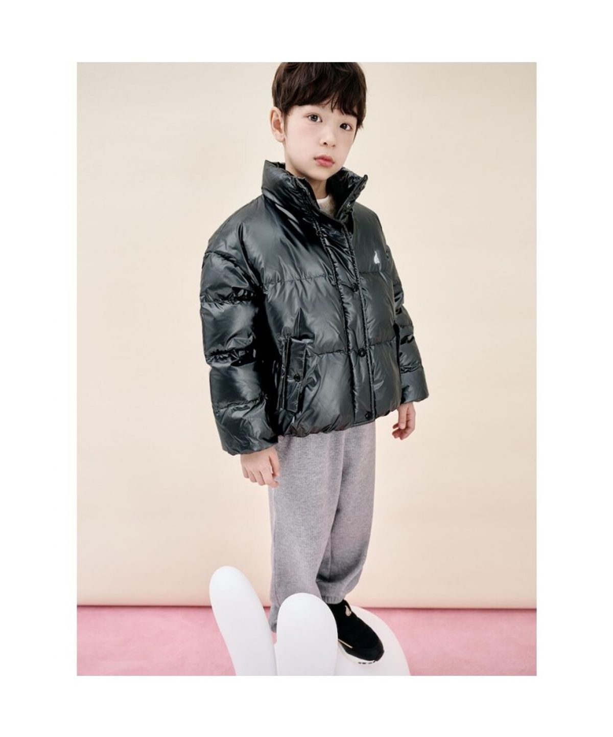 빈폴 키즈(BEANPOLE KIDS) 니트라이크 조거 기모 팬츠  그레이 (BI5Y21U013)