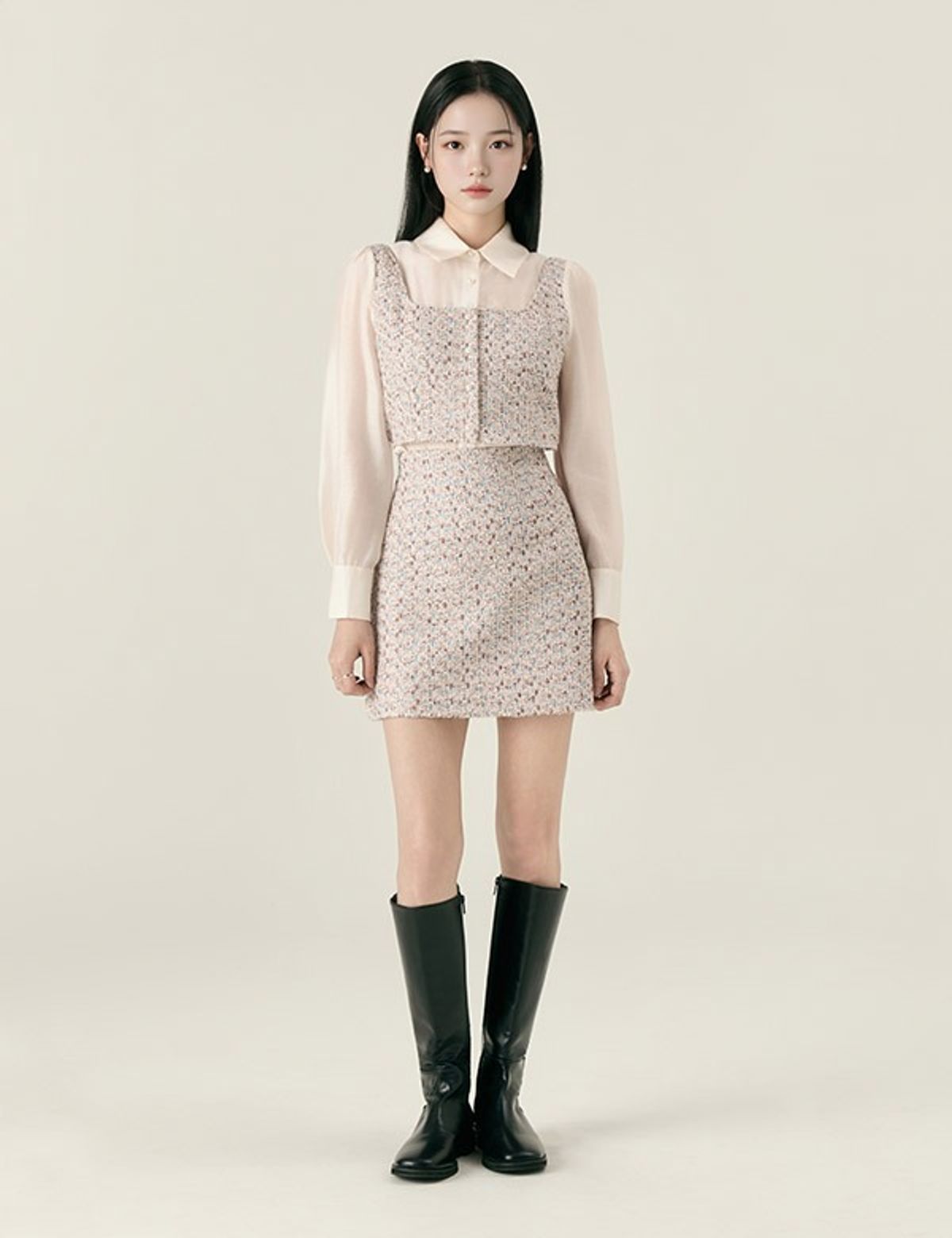 로엠(ROEM) 트위드 미니 스커트_RMWHF49S51