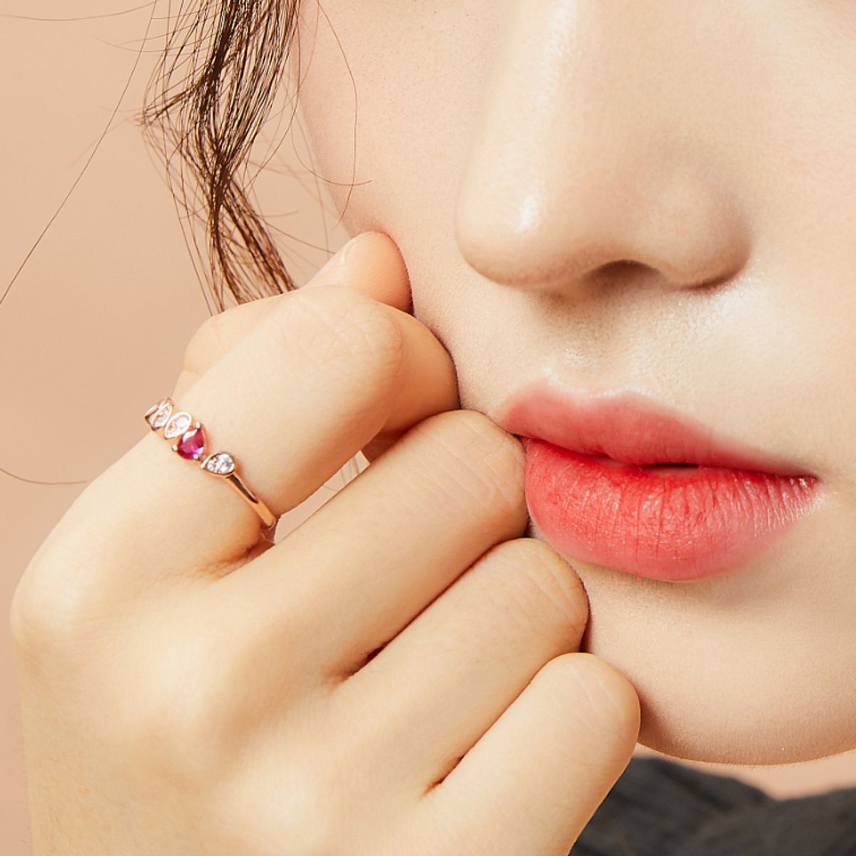 모노그래프(MONOGRAPH) 루비블라썸 오픈링 MGFR0136 14K Gold Plated
