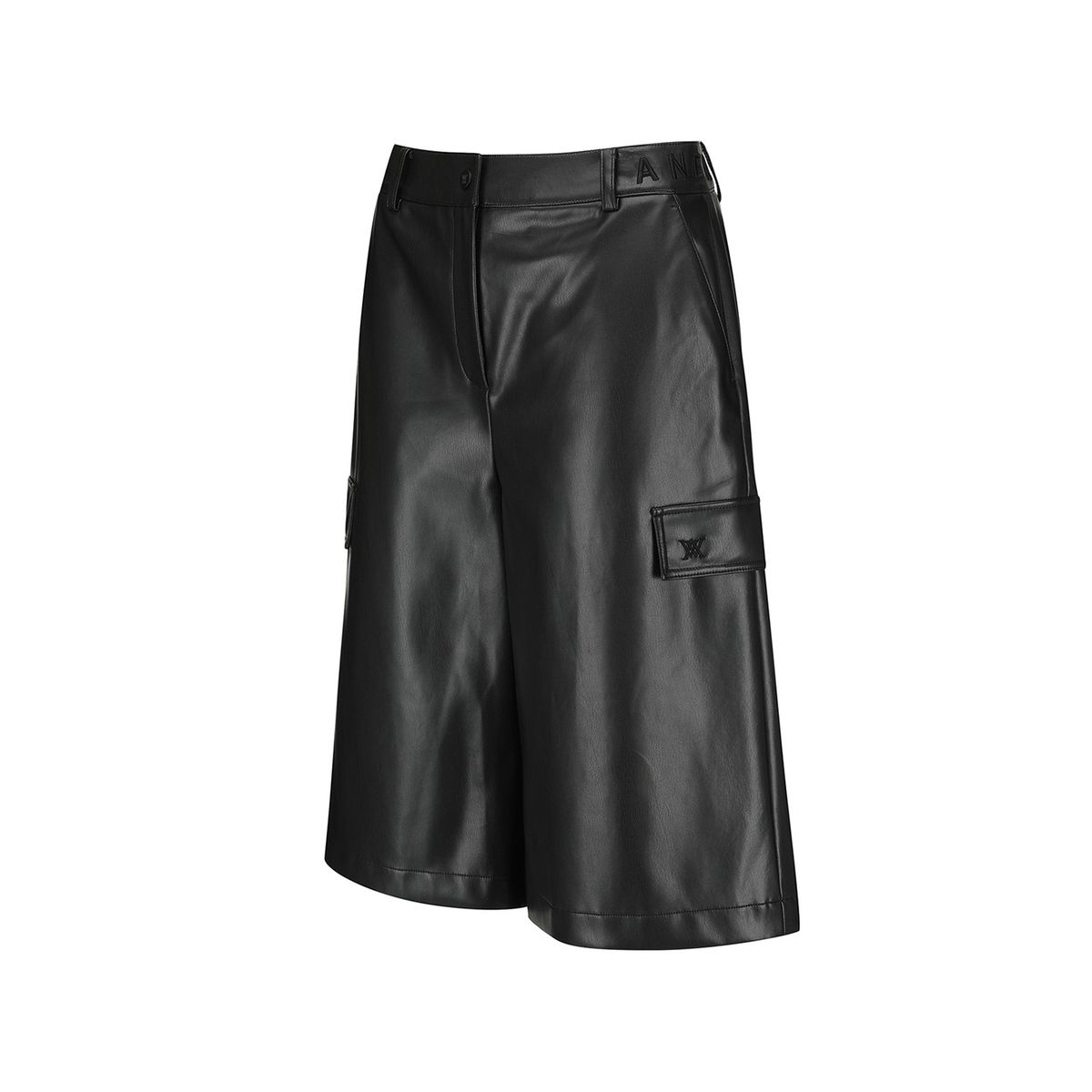 어뉴골프(ANEW GOLF) WOMEN FA FAUX LEATHER BERMUDA PANTS_BK