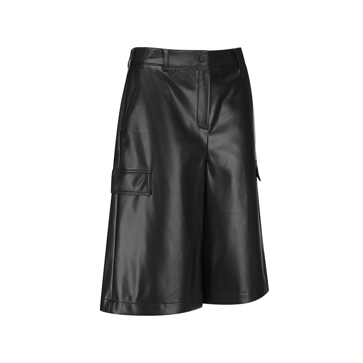 어뉴골프(ANEW GOLF) WOMEN FA FAUX LEATHER BERMUDA PANTS_BK