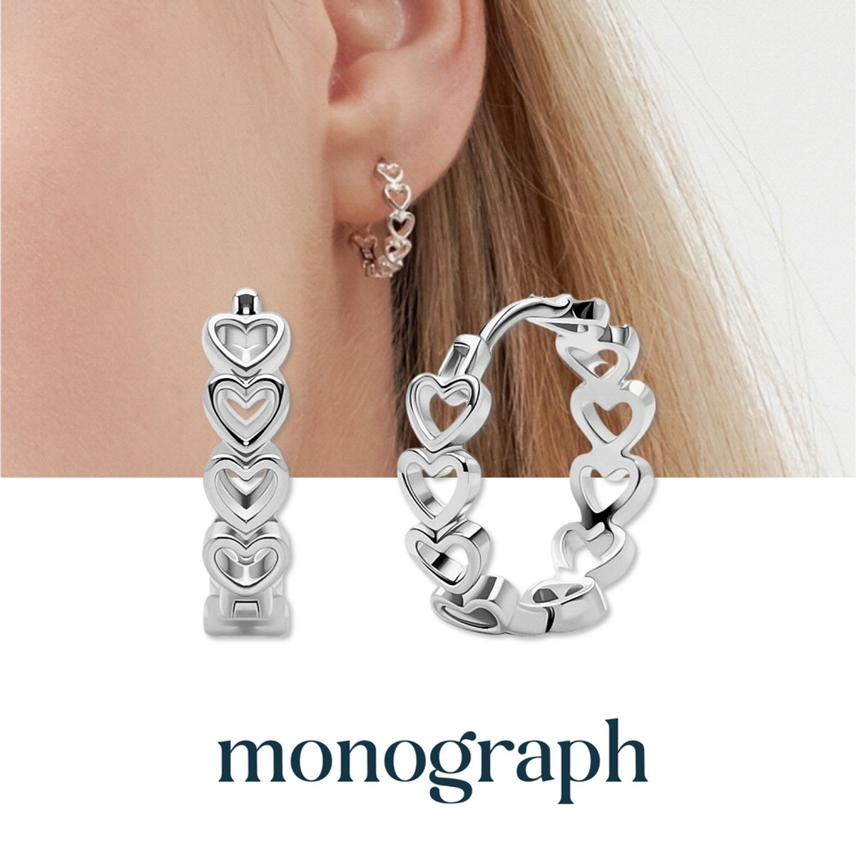 모노그래프(MONOGRAPH) 티나 귀걸이 실버 925 MGERS239 Rhodium Plated (화이트골드)