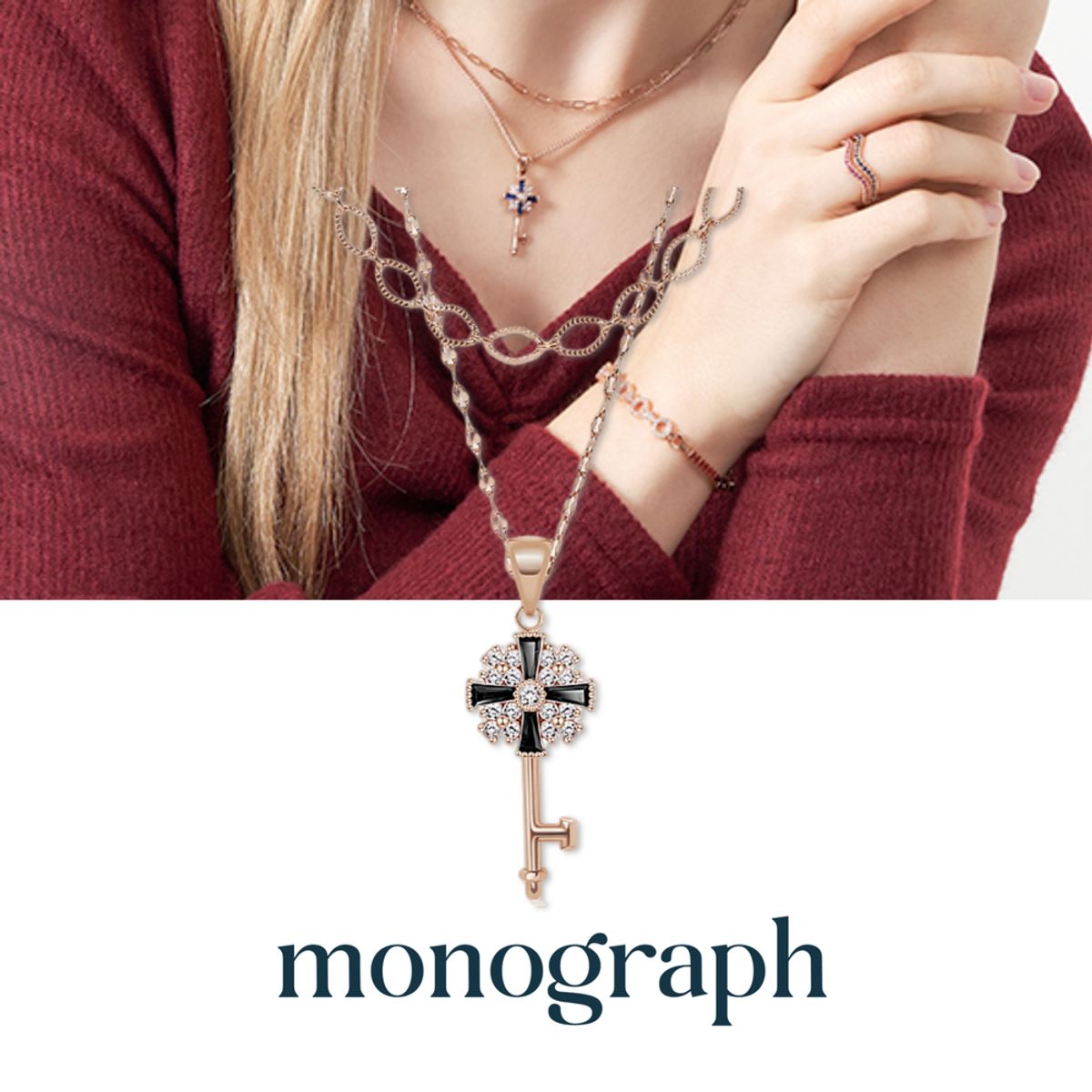 모노그래프(MONOGRAPH) 에디스 목걸이 MGNL0249 14K Gold Plated