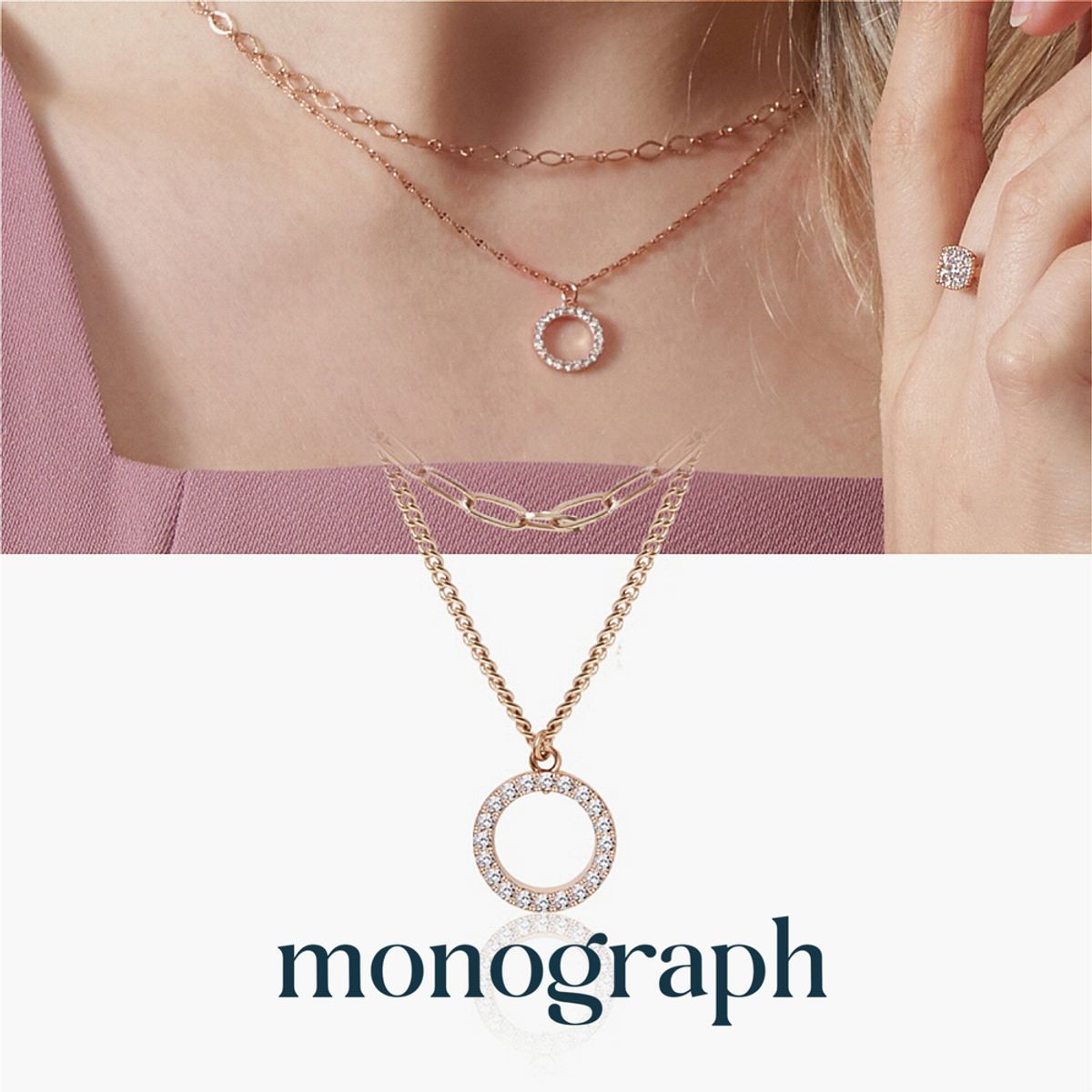 모노그래프(MONOGRAPH) 엘린 목걸이 MGNL0250 14K Gold Plated