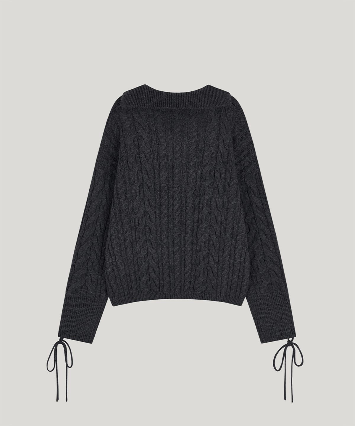 포에트서울(POETSEOUL) cable collar knit_charcoal