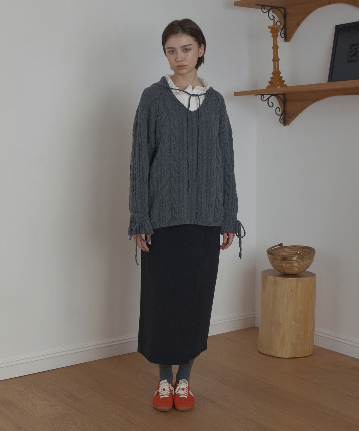 포에트서울(POETSEOUL) cable collar knit_charcoal