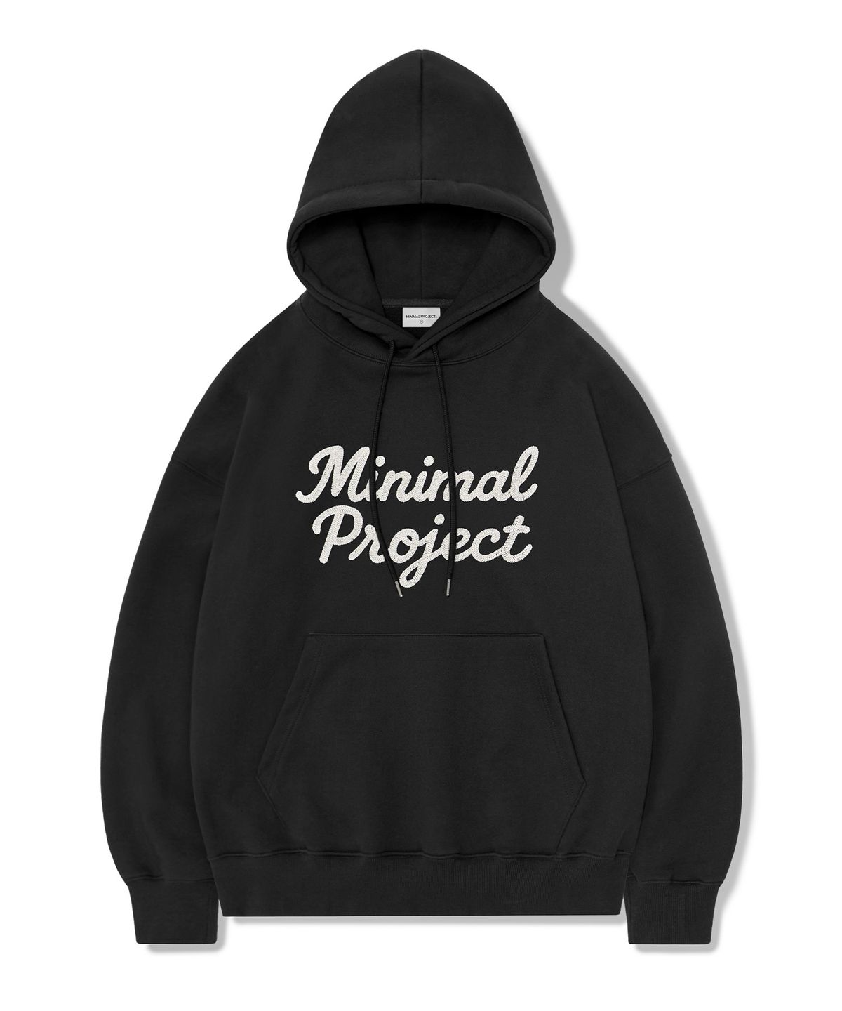 미니멀프로젝트(MINIMALPROJECT) 드로잉 체인 스티치 오버핏 후드 티셔츠 MHT127-Z [BLACK]