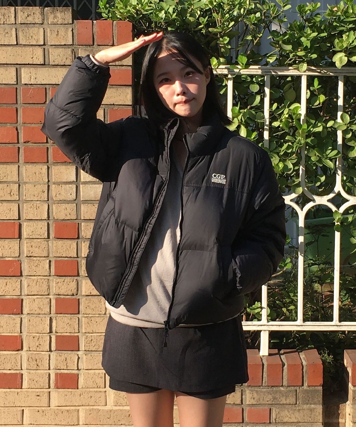 코드그라피(CGP) (우먼) RDS 에센셜 숏다운 점퍼_블랙