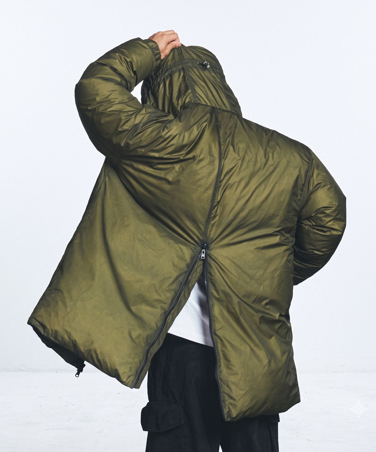 칼라파타르(KALAPATTHAR) MULTI-ZIPUP DUCK DOWN LONG PADDED JACKET - KHAKI