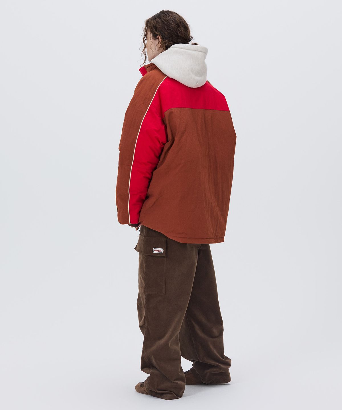 노앙(NOHANT) COLOR BLOCK PADDING JUMPER BROWN