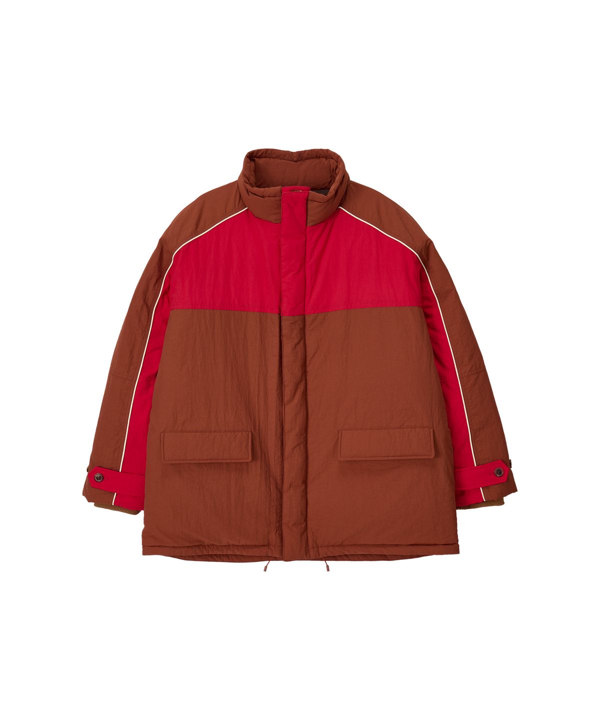 노앙(NOHANT) COLOR BLOCK PADDING JUMPER BROWN