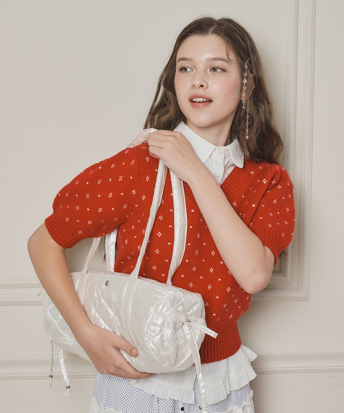 마스마룰즈(MASMARULEZ) Tubby roll bag_Quilting Pearl Ivory