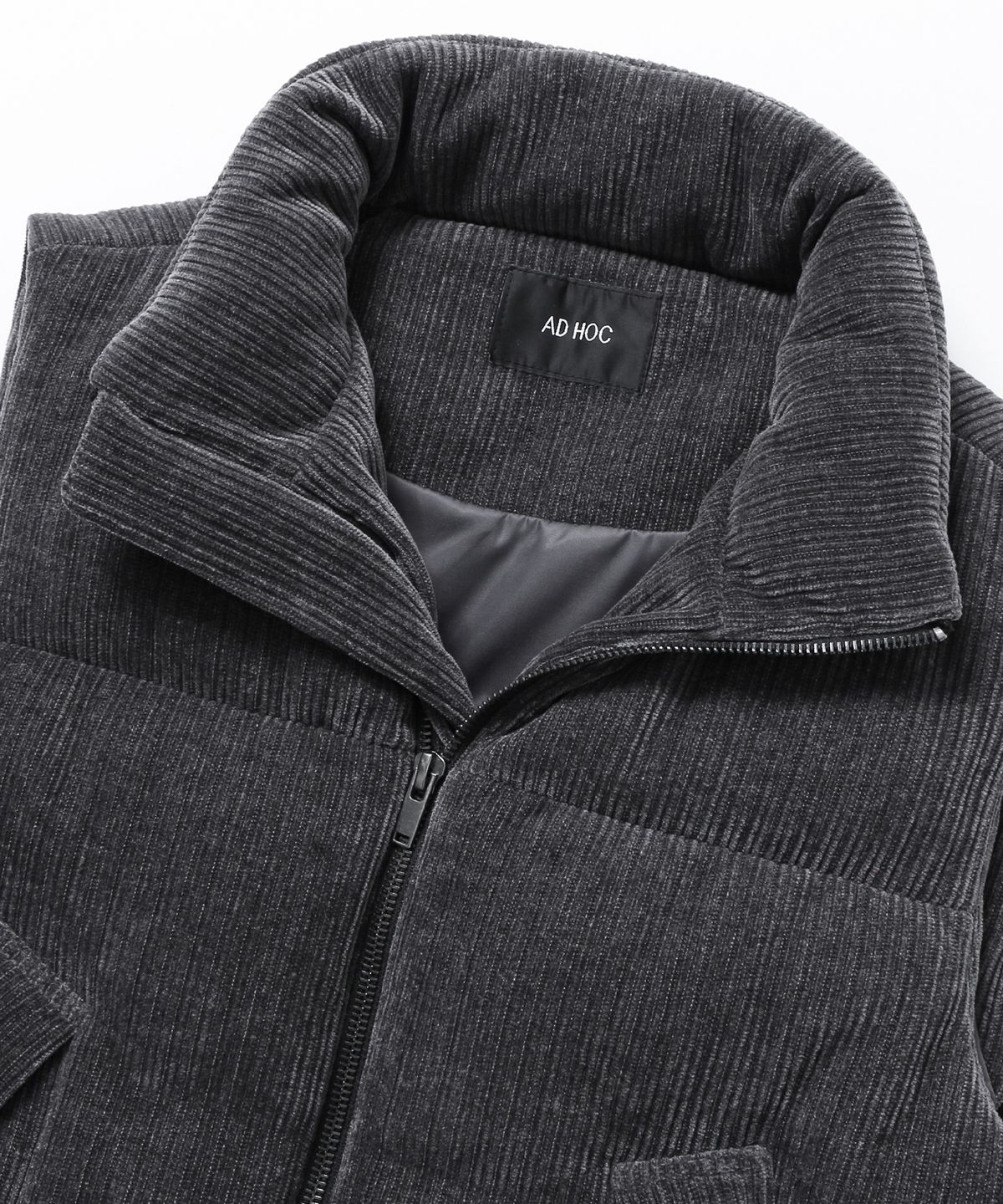 애드호크(ADHOC) 남성 코듀로이 패딩 베스트 (DK-GREY) (HBAVE20)