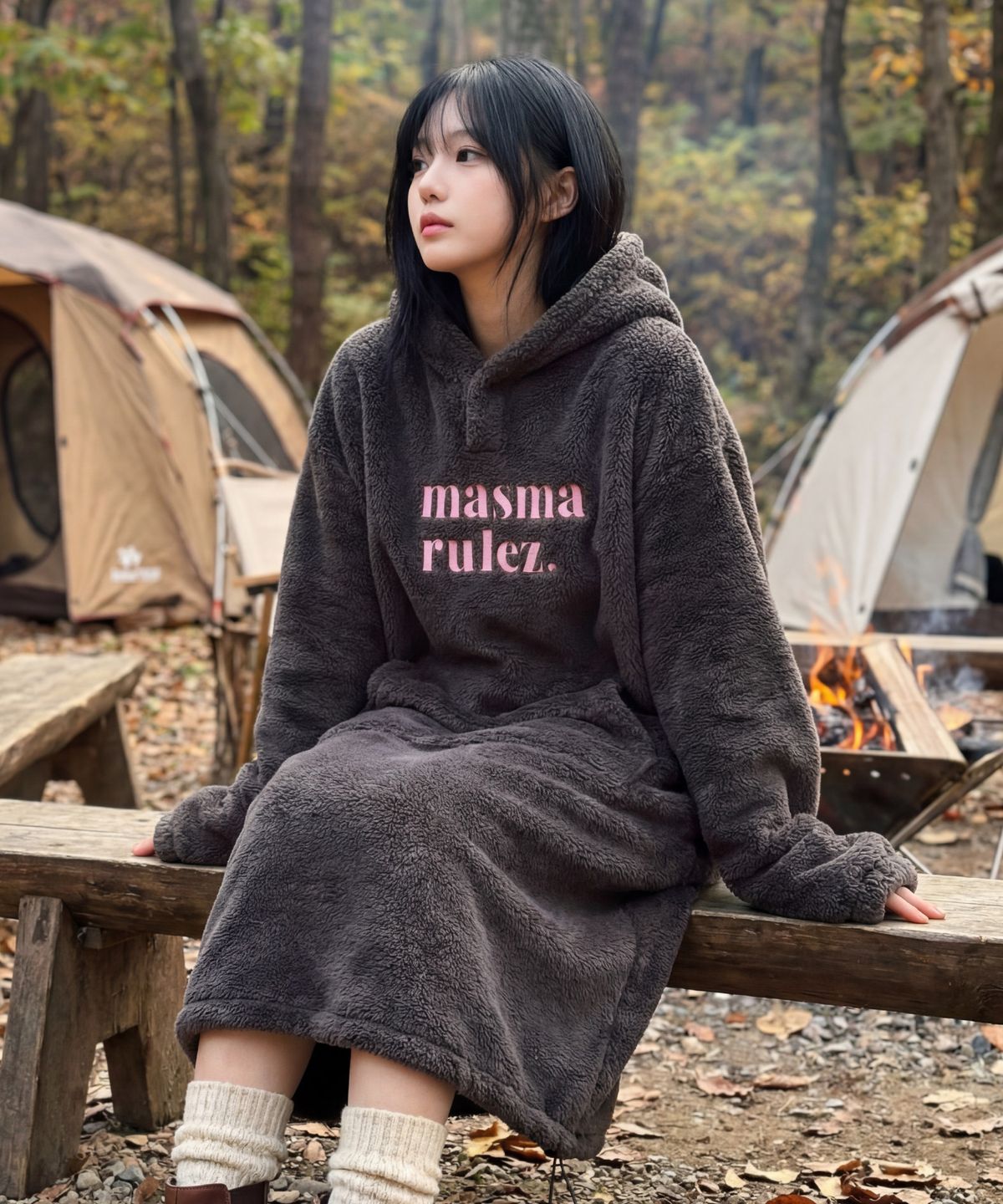 마스마룰즈(MASMARULEZ) Cozy bear fleece warm hoodie_5 Colors