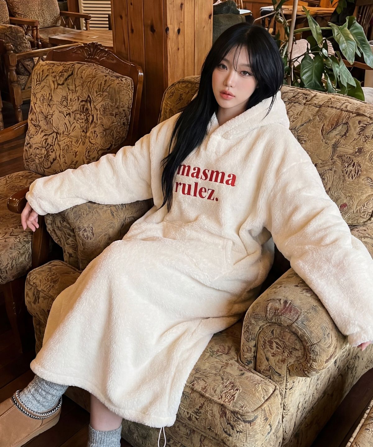 마스마룰즈(MASMARULEZ) Cozy bear fleece warm hoodie_5 Colors