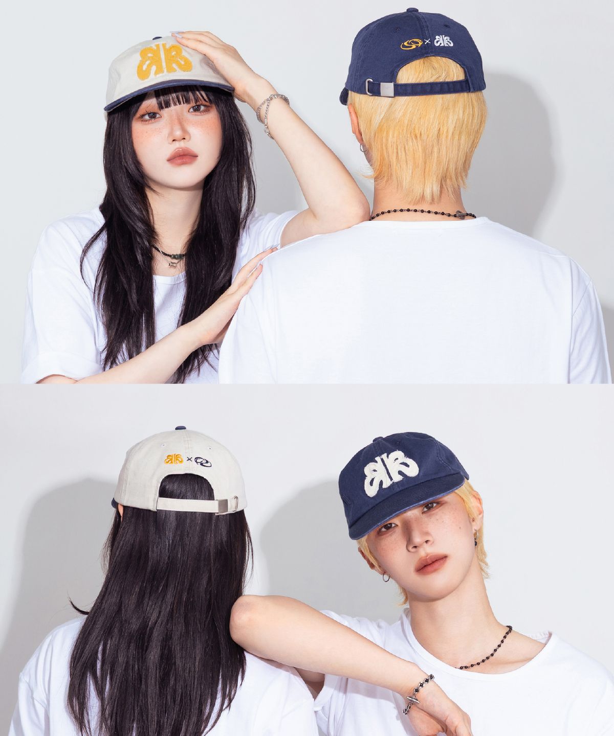 피마다지윈(PIMADAZIWIN) BBI Collabo Applique Camp Cap [Ivory/Navy]