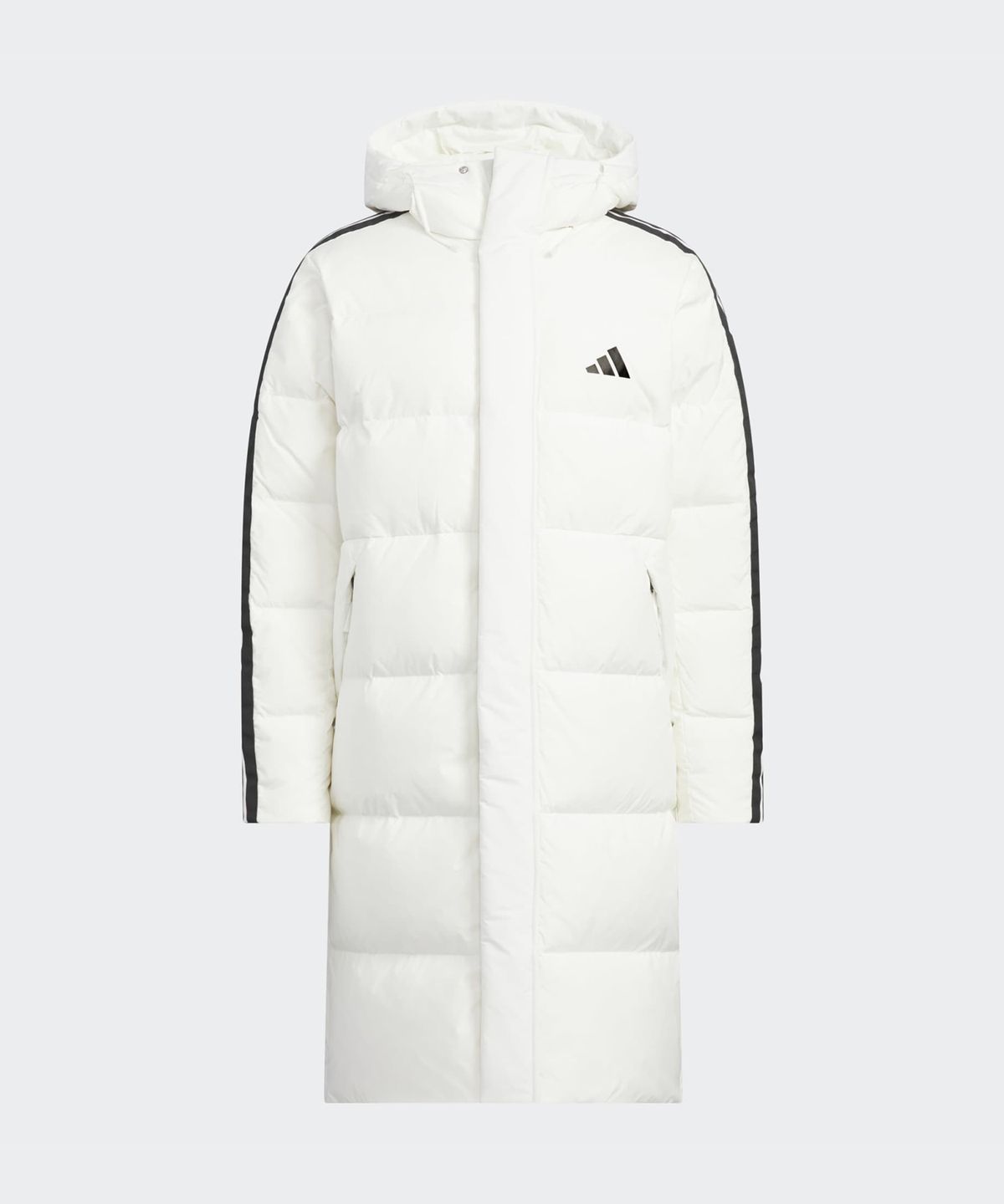 아디다스(ADIDAS) 3-스트라이프 레귤러 핏 롱 다운 패딩 - 화이트 / JZ8732