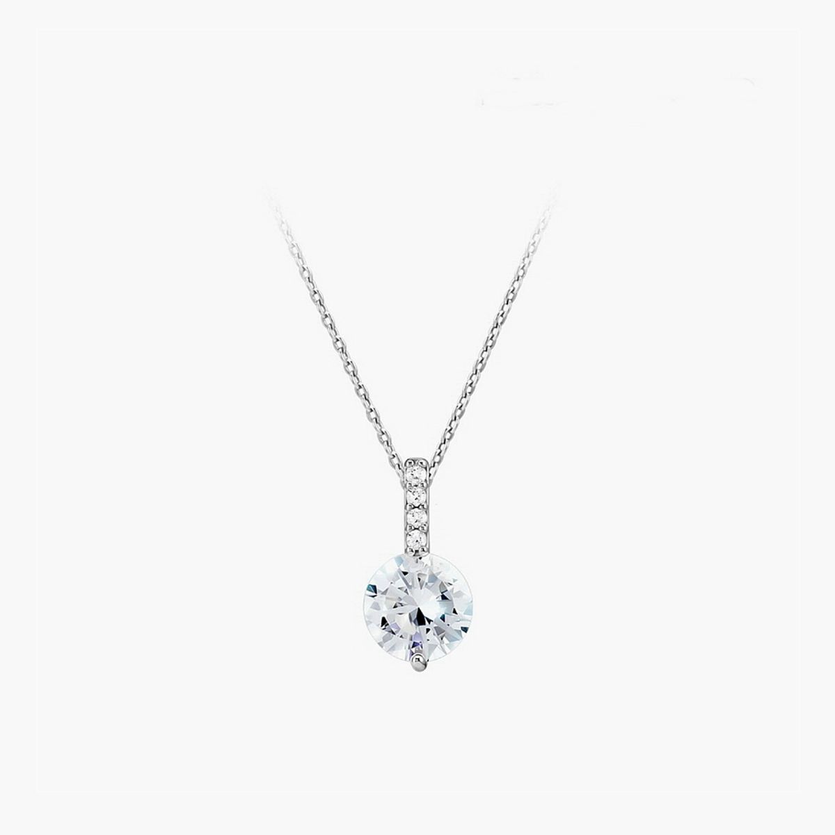 모노그래프(MONOGRAPH) 신시아 목걸이 MGNLS330 Rhodium Plated (모이사나이트 1캐럿 )
