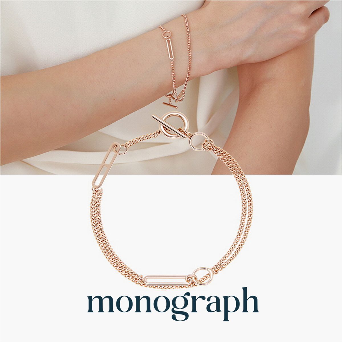 모노그래프(MONOGRAPH) 조디 팔찌 MGAR0344 14K Gold Plated